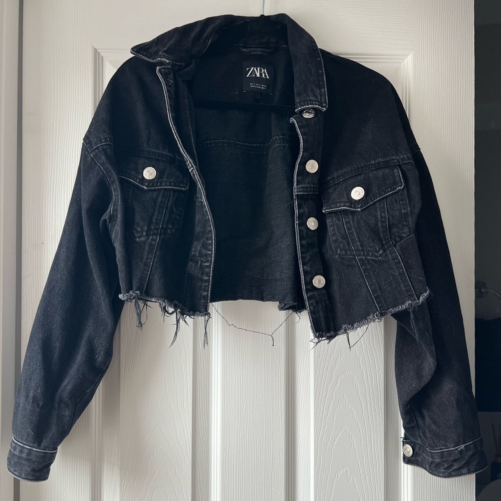 Zara Cropped Denim Jacket